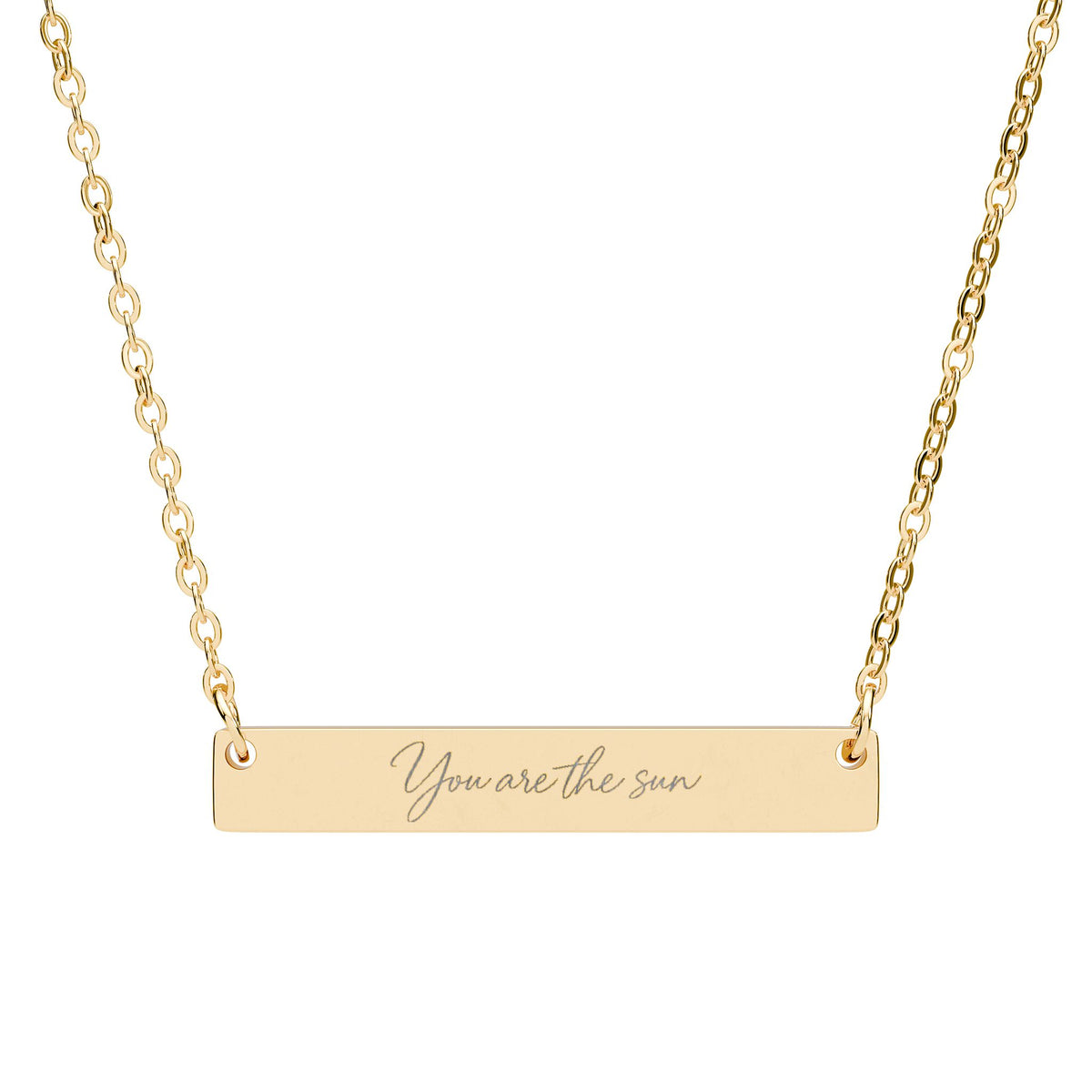 You Are the Sun | Engraved Bar Necklace