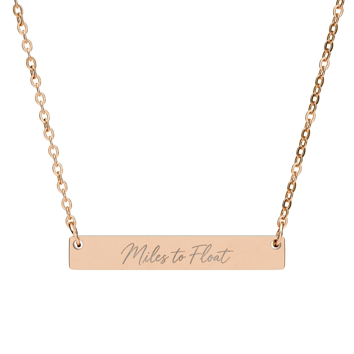 Miles to Float | Engraved Bar Necklace