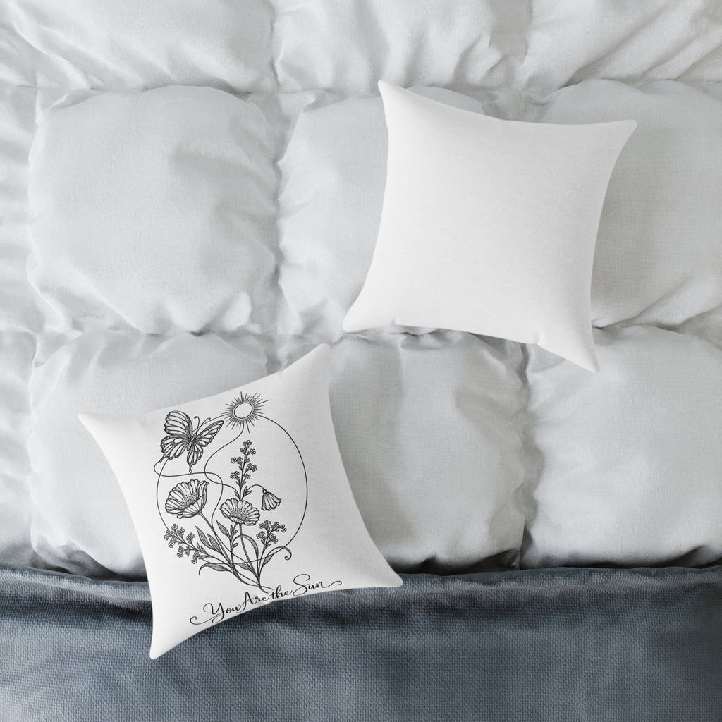 You Are the Sun | Butterfly & Wildflower Pillow