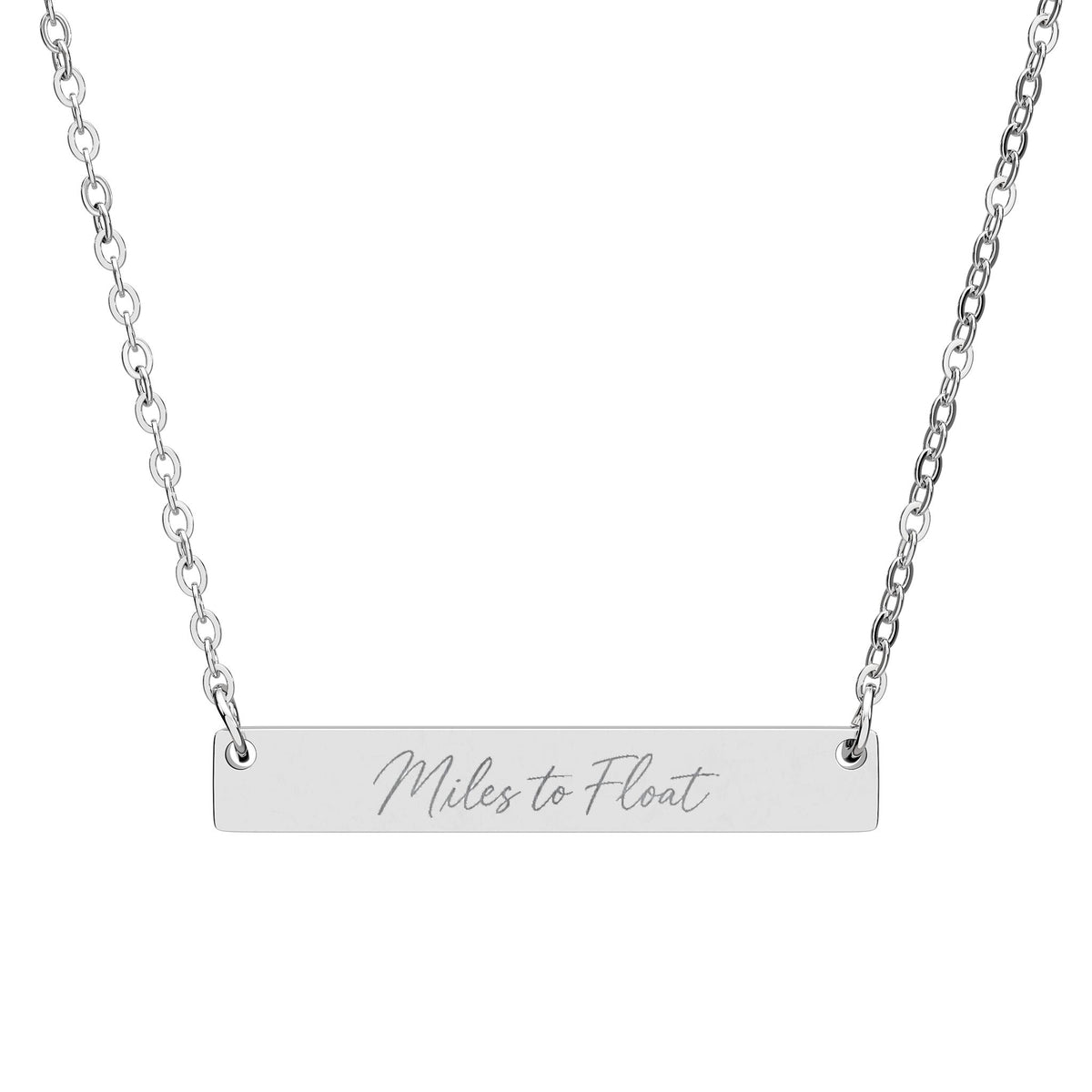 Miles to Float | Engraved Bar Necklace